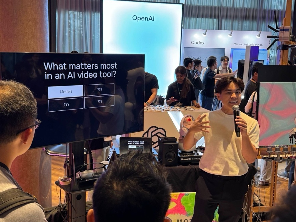 Varick presenting an AI video talk